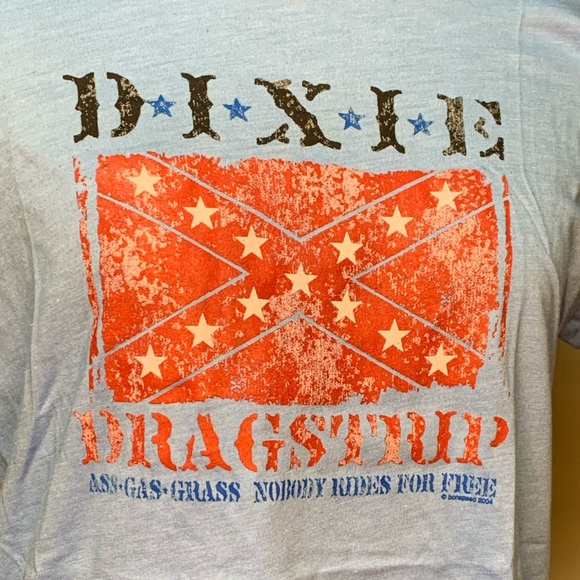 Ringer Style Tshirt Size XL Junior NEW 50%\50% Poly Cotton Dixie Dragstrip - Picture 2 of 5